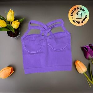 Purple Strappy Crop Top